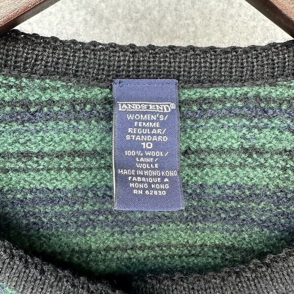 Lands End Womens Knit Sweater Size 10 Regular 100% Wool Button Up Long Sleeve - Picture 9 of 9